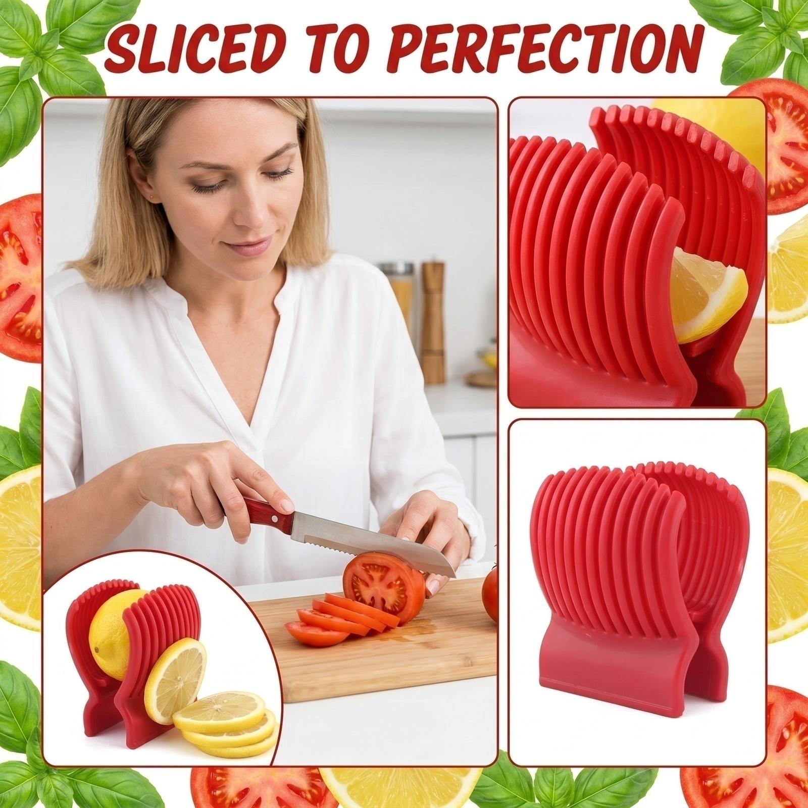 Tomato Slicer Tool Vegetable Cutter Clip Kitchen Fruit Slicing Device for Even Slices and Easy Food Preparation One Size красный
Tomato Slicer Tool Vegetable Cutter Clip Kitchen Fruit Slicing Device for Even Slices and Easy Food Preparation One Size красный