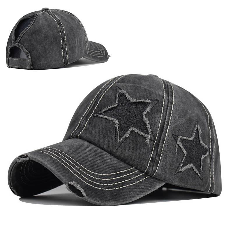 New Arrival Women Ponytail Hole Baseball Cap Washed Fashion Sequins Girls Sun Snapback Cotton Stars Embroidery Hat 54-60cm чорний
New Arrival Women Ponytail Hole Baseball Cap Washed Fashion Sequins Girls Sun Snapback Cotton Stars Embroidery Hat 54-60cm чорний