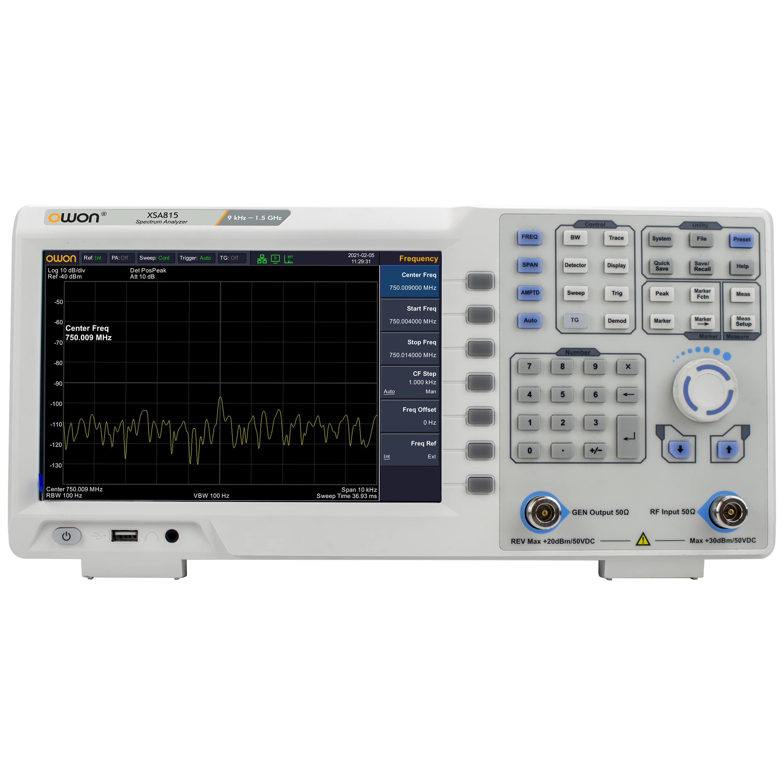 OWON spectrum analyzer 9kHz noise level EMI value tracking generator USB USB earphone HDMI instruction XSA805-TG - 500MHz, -160dBm, filter,
OWON spectrum analyzer 9kHz noise level EMI value tracking generator USB USB earphone HDMI instruction XSA805-TG - 500MHz, -160dBm, filter,