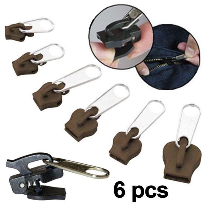 Kit de réparation instantanée de curseur de fermeture éclair 6 pièces Kit de remplacement de tirette de fermeture éclair pour sacs,
Kit de réparation instantanée de curseur de fermeture éclair 6 pièces Kit de remplacement de tirette de fermeture éclair pour sacs,