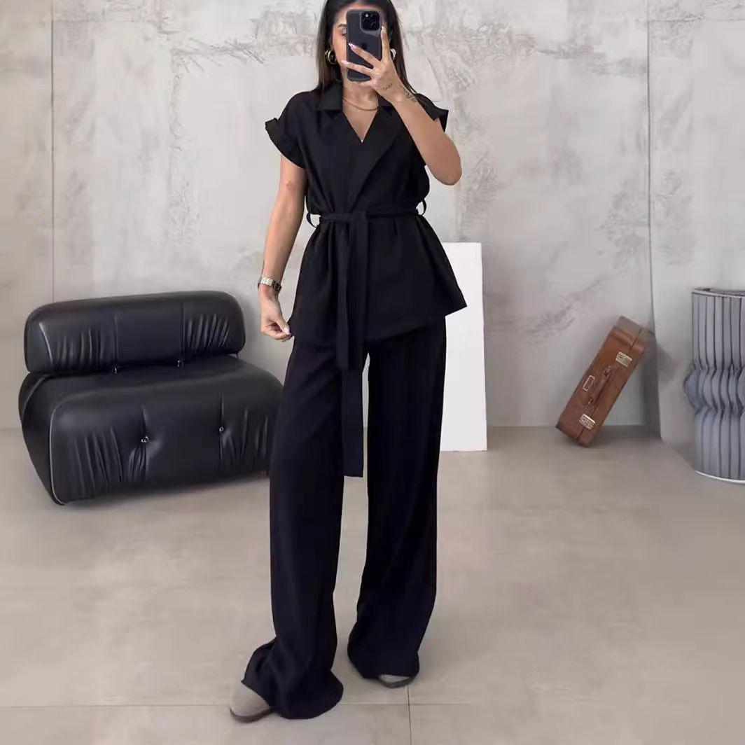 2026 Women s Fashion Sleeveless Turn-Down Collar Top & High Waist Two-Piece Set - Solid Color Autumn Collection S чорний
2026 Women s Fashion Sleeveless Turn-Down Collar Top & High Waist Two-Piece Set - Solid Color Autumn Collection S чорний