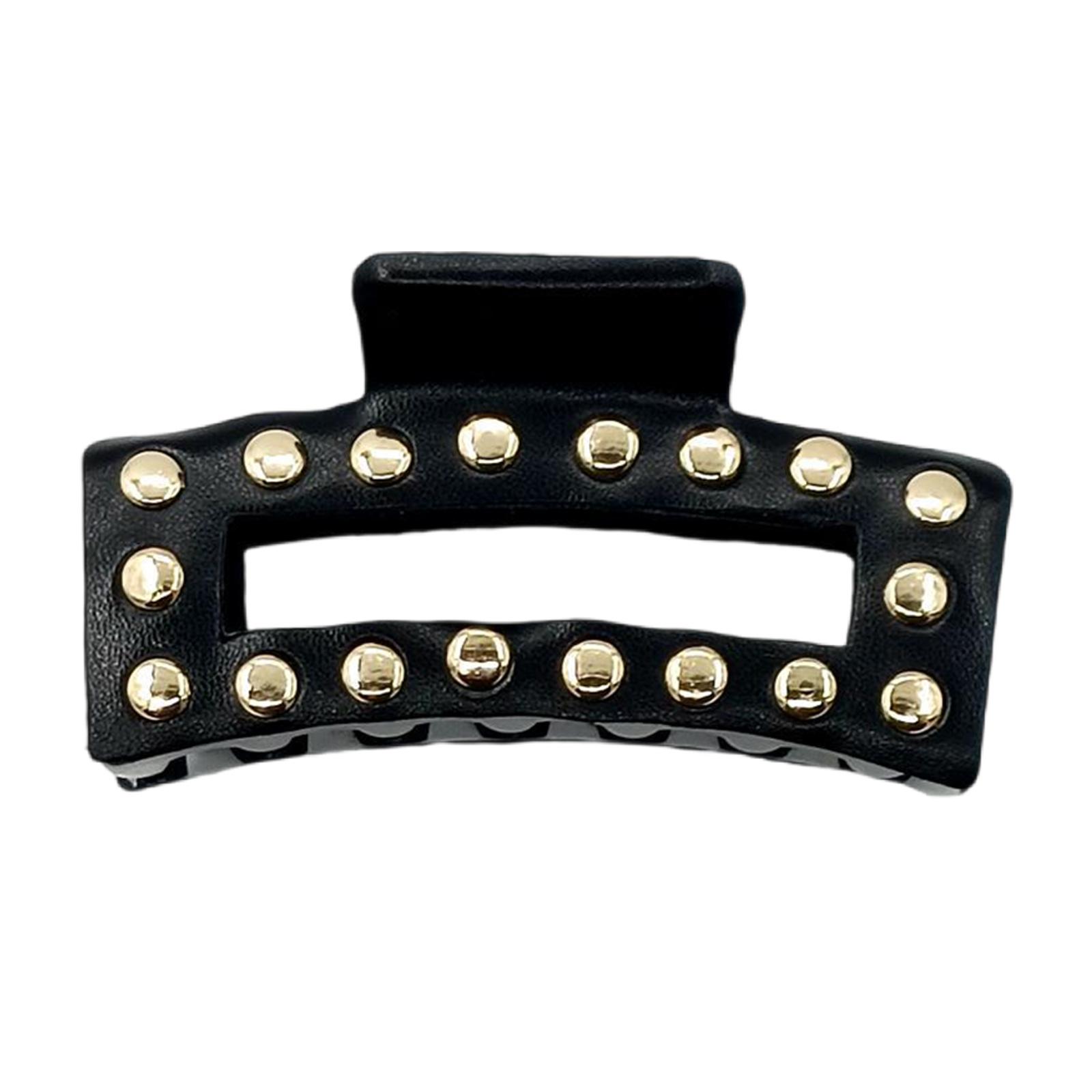 Rectangular Hair Claw Clip With Breathable Hollow Design And Stud Detail Punk Style Hair Clamp For Stylish Looks
Rectangular Hair Claw Clip With Breathable Hollow Design And Stud Detail Punk Style Hair Clamp For Stylish Looks