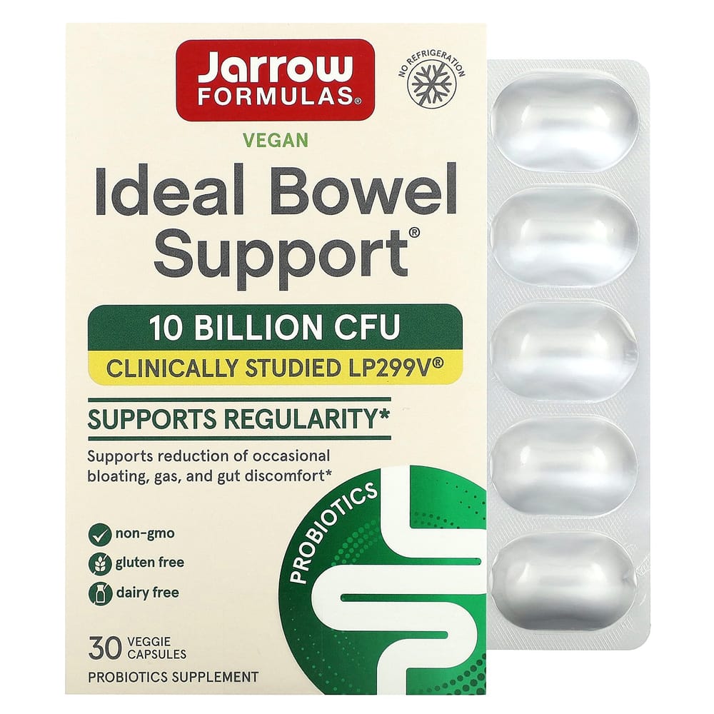 Jarrow Formulas Vegan Ideal Bowel Support 10 Billion CFU Veggie Capsules, 30 Count 30 pcs - 1 ea
Jarrow Formulas Vegan Ideal Bowel Support 10 Billion CFU Veggie Capsules, 30 Count 30 pcs - 1 ea