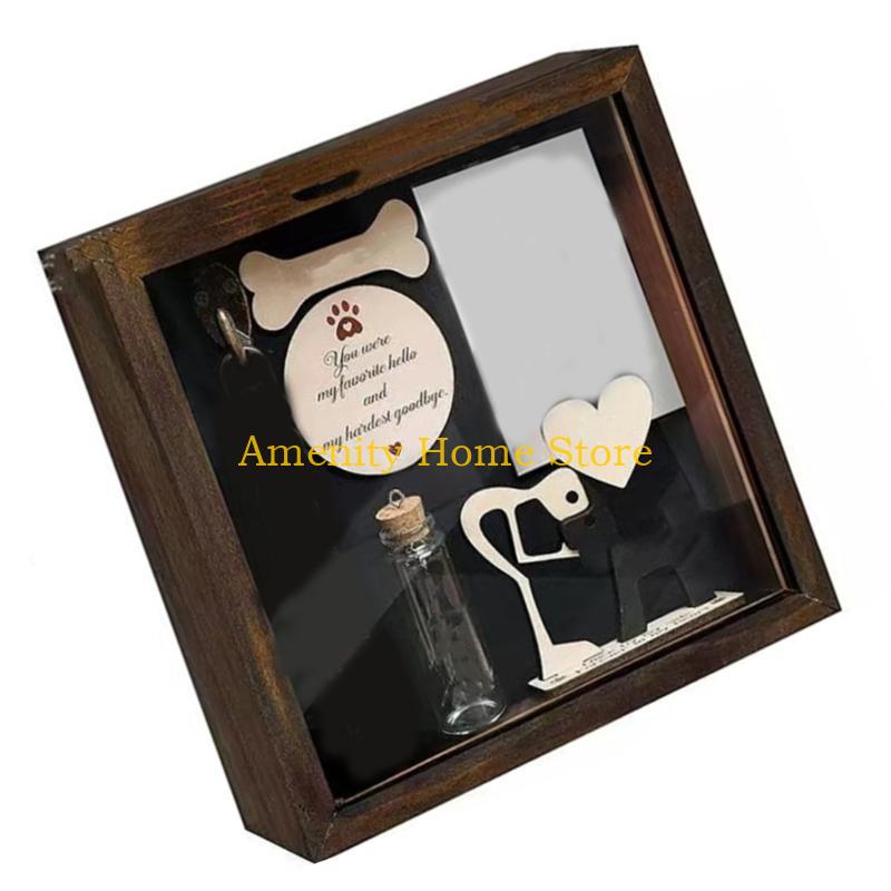 F26C Pet Memorial Shadows box with Dog Wooden Sculpture,Tages & Collar Display Keepsakes Box Wooden Pet Picture Frame Gift CN
F26C Pet Memorial Shadows box with Dog Wooden Sculpture,Tages & Collar Display Keepsakes Box Wooden Pet Picture Frame Gift CN