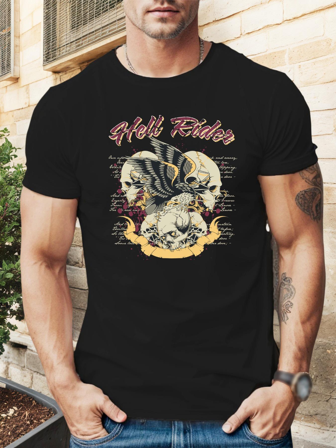 Hell Rider Eagle Skull & Floral Graphic T-shirt - Summer Casual Short Sleeve Round Neck Tee XXXXL
Hell Rider Eagle Skull & Floral Graphic T-shirt - Summer Casual Short Sleeve Round Neck Tee XXXXL