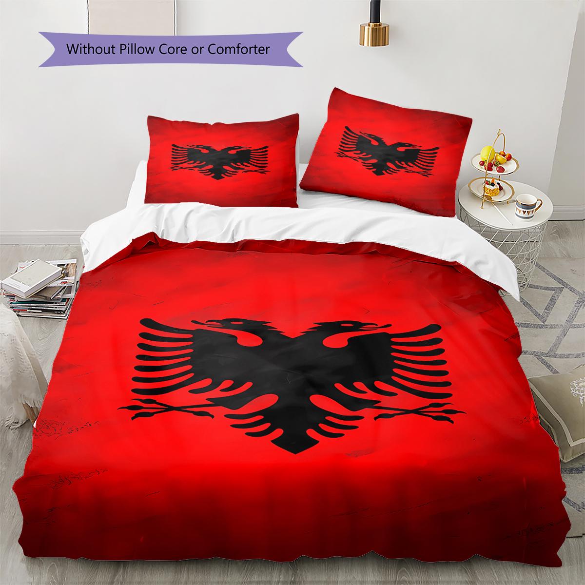 Republic of Albania Pattern Bedding,Quilt Set Quilt Cover Pillowcase Home Birthday Gift (1 * duvet cover + 2 * pillowcase, without core) 135x200cm
Republic of Albania Pattern Bedding,Quilt Set Quilt Cover Pillowcase Home Birthday Gift (1 * duvet cover + 2 * pillowcase, without core) 135x200cm