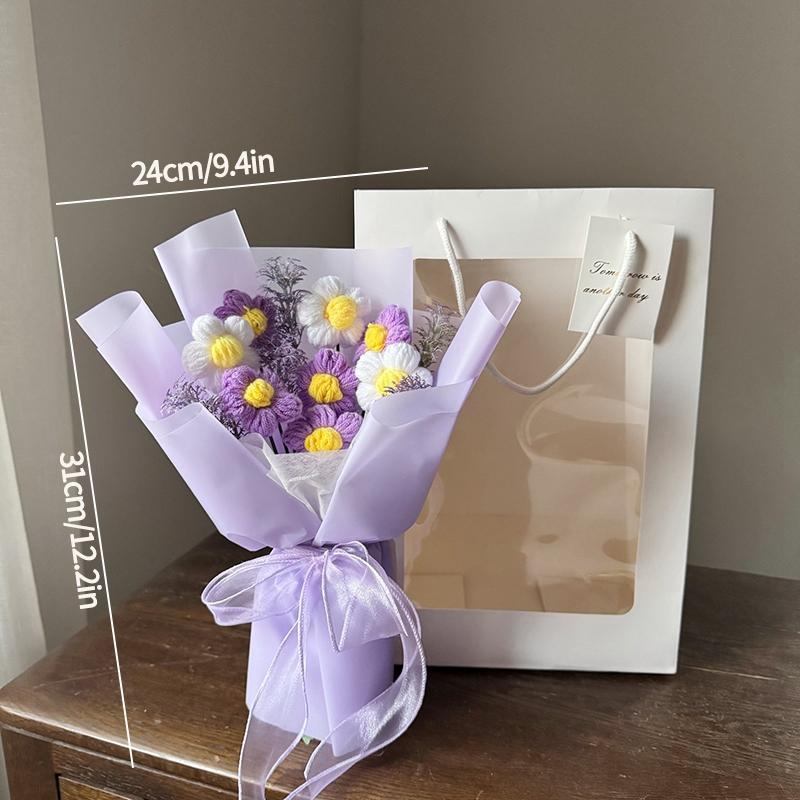 Knitted Flower Bouquet Handmade Crochet Flower Bouquet Mother s Day Gift Finished Hand-woven Flower Birthday Valentines Day Gift
Knitted Flower Bouquet Handmade Crochet Flower Bouquet Mother s Day Gift Finished Hand-woven Flower Birthday Valentines Day Gift