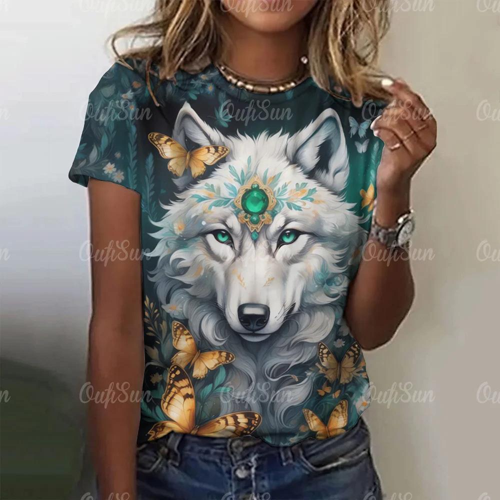 Women s wolf print round neck T-shirt short sleeved shirt fashionable women s animal pattern top 3D digital printing 3221 6XL
Women s wolf print round neck T-shirt short sleeved shirt fashionable women s animal pattern top 3D digital printing 3221 6XL