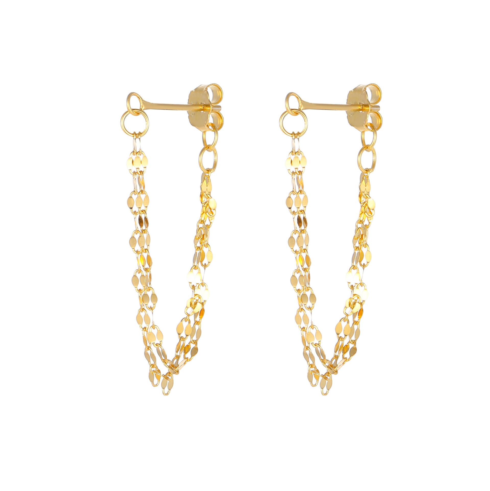 925 Sterling Silver Double Chain Dangle Earrings 18K Gold Plated Sparkle Chain Drop Earrings, S925 Silver Jewelry Gift for Women золотой
925 Sterling Silver Double Chain Dangle Earrings 18K Gold Plated Sparkle Chain Drop Earrings, S925 Silver Jewelry Gift for Women золотой