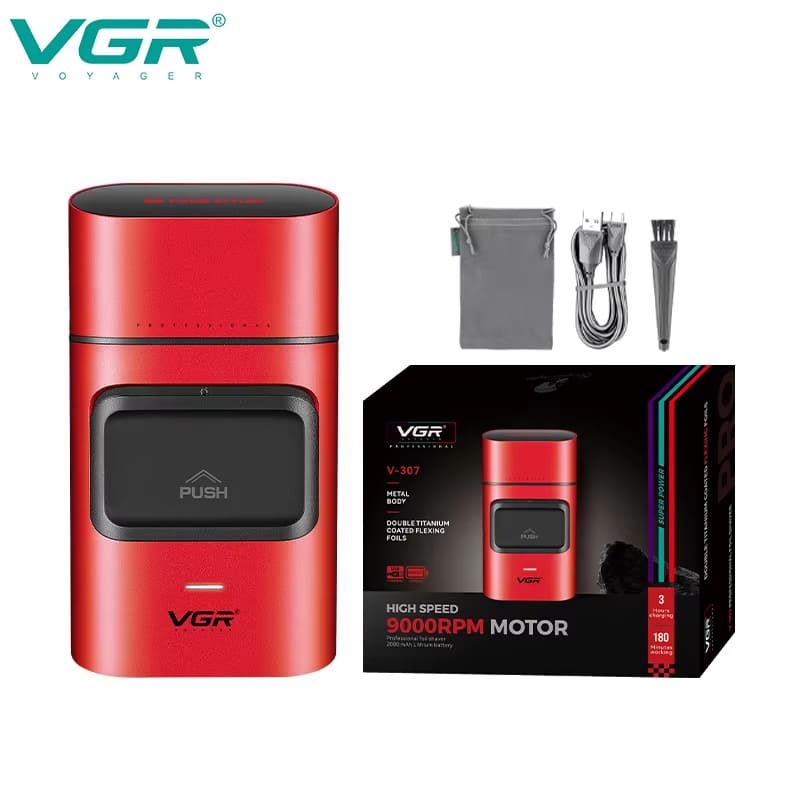 VGR Professional Shaver 9000 RPM Super Power Electric Double Blade Shaver Household High End Device Hair Trimming Tool Safe and Skin-friendly V-307
VGR Professional Shaver 9000 RPM Super Power Electric Double Blade Shaver Household High End Device Hair Trimming Tool Safe and Skin-friendly V-307