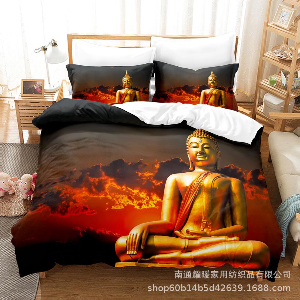 3D Digital Printing Bedding Four-Piece Set Three-Piece Set Buddha Statue Bed Sheet Quilt Pillow 135X200 two-piece set
3D Digital Printing Bedding Four-Piece Set Three-Piece Set Buddha Statue Bed Sheet Quilt Pillow 135X200 two-piece set