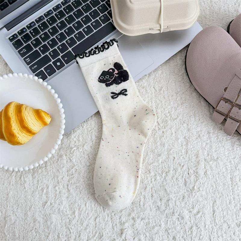 Женские весенне-осенние новые мультяшные носки с подвернутым краем и краем «деревянное ушко» из чистого хлопка, махровые внутри 1 pair белый
Женские весенне-осенние новые мультяшные носки с подвернутым краем и краем «деревянное ушко» из чистого хлопка, махровые внутри 1 pair белый