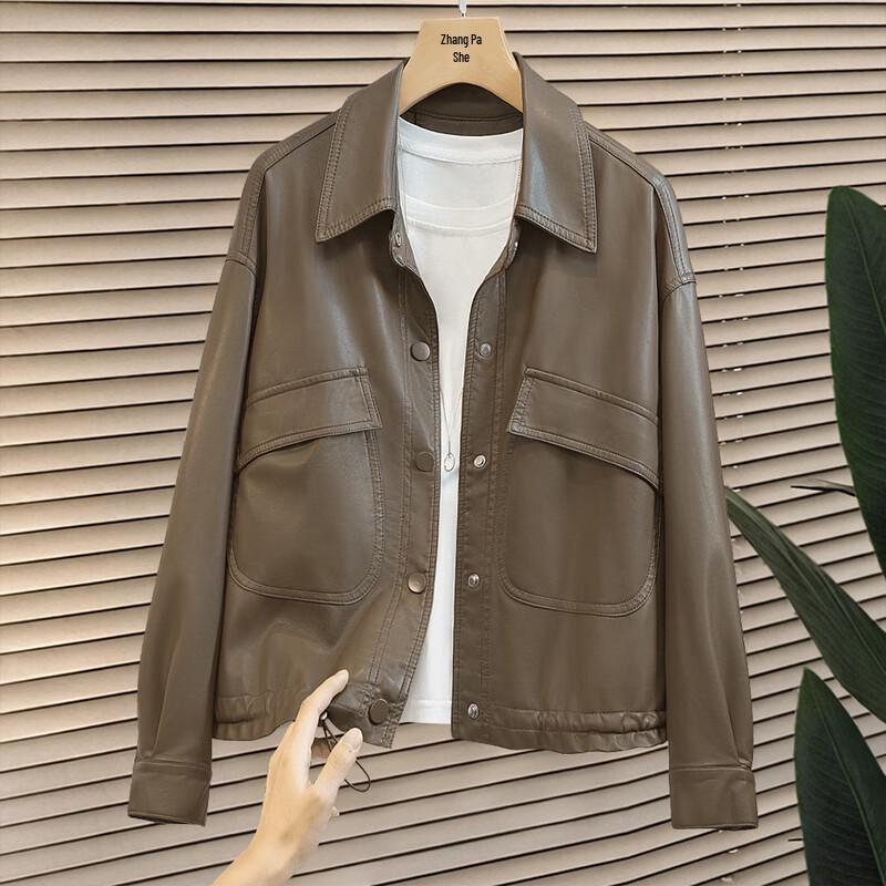 Women s Autumn 2025 Polo Collar Faux Leather Biker Jacket S
Women s Autumn 2025 Polo Collar Faux Leather Biker Jacket S