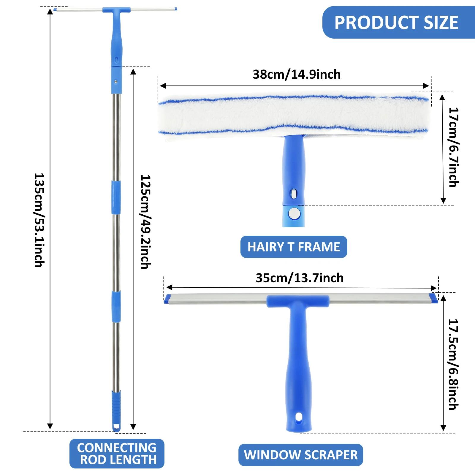 Профессиональный набор для мытья окон: скребок и губка с 53-дюймовой съемной ручкой из нержавеющей стали
Профессиональный набор для мытья окон: скребок и губка с 53-дюймовой съемной ручкой из нержавеющей стали