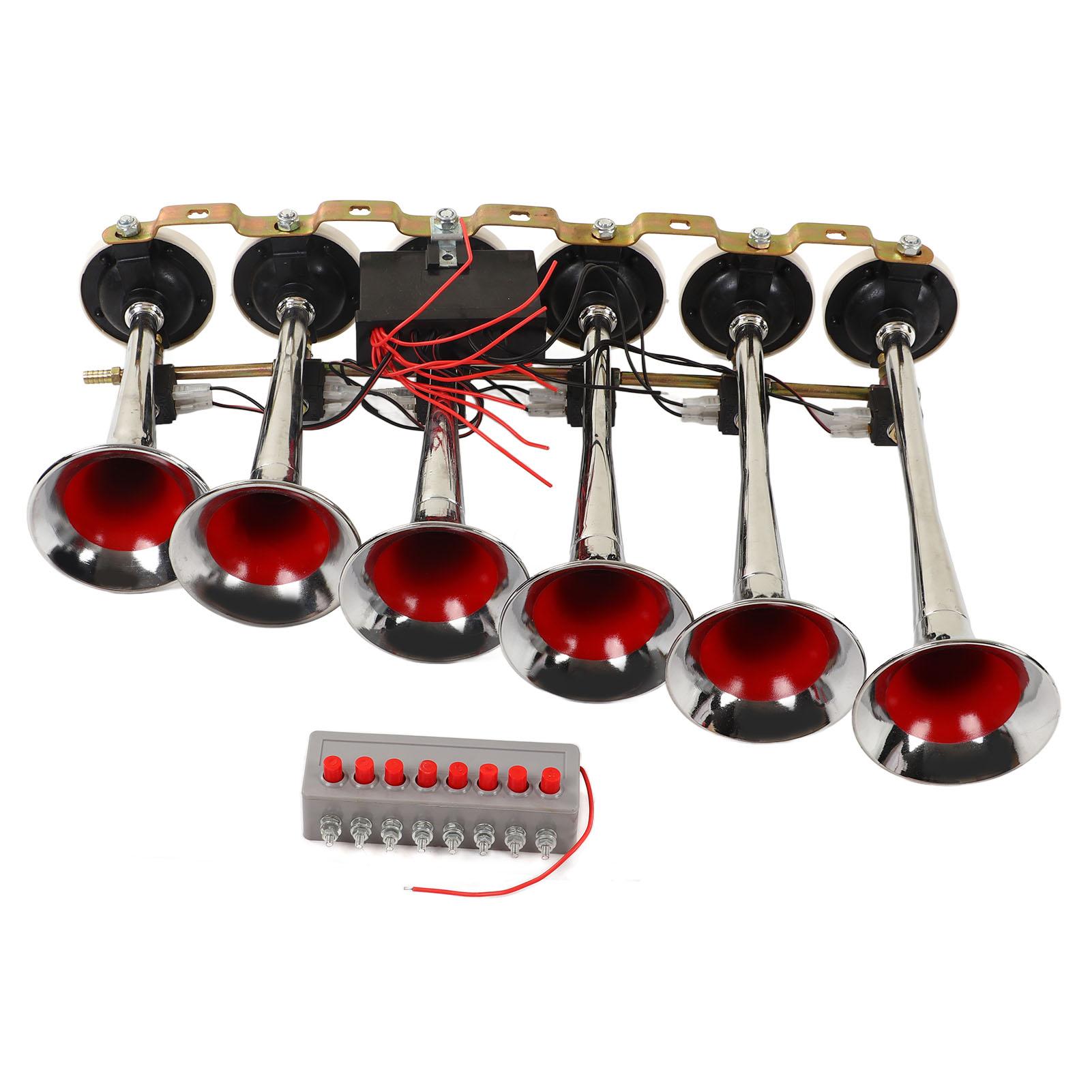 6-трубний повітряний сигнал DC 12V 24V 160 дБ Супер гучний електричний потужний повітряний тиск труба для вантажівок автобусів човнів
6-трубний повітряний сигнал DC 12V 24V 160 дБ Супер гучний електричний потужний повітряний тиск труба для вантажівок автобусів човнів