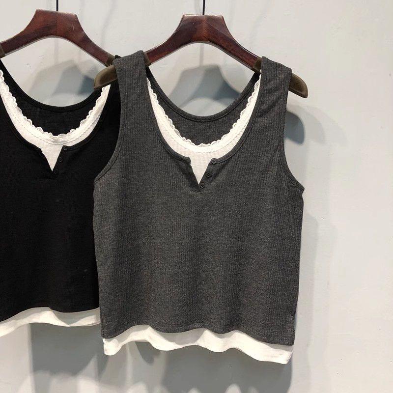 Women s Slim Fit Contrast Patchwork Sleeveless Lace Trim Top (2-300 Jin) L for 60-75 kg сірий колір
Women s Slim Fit Contrast Patchwork Sleeveless Lace Trim Top (2-300 Jin) L for 60-75 kg сірий колір