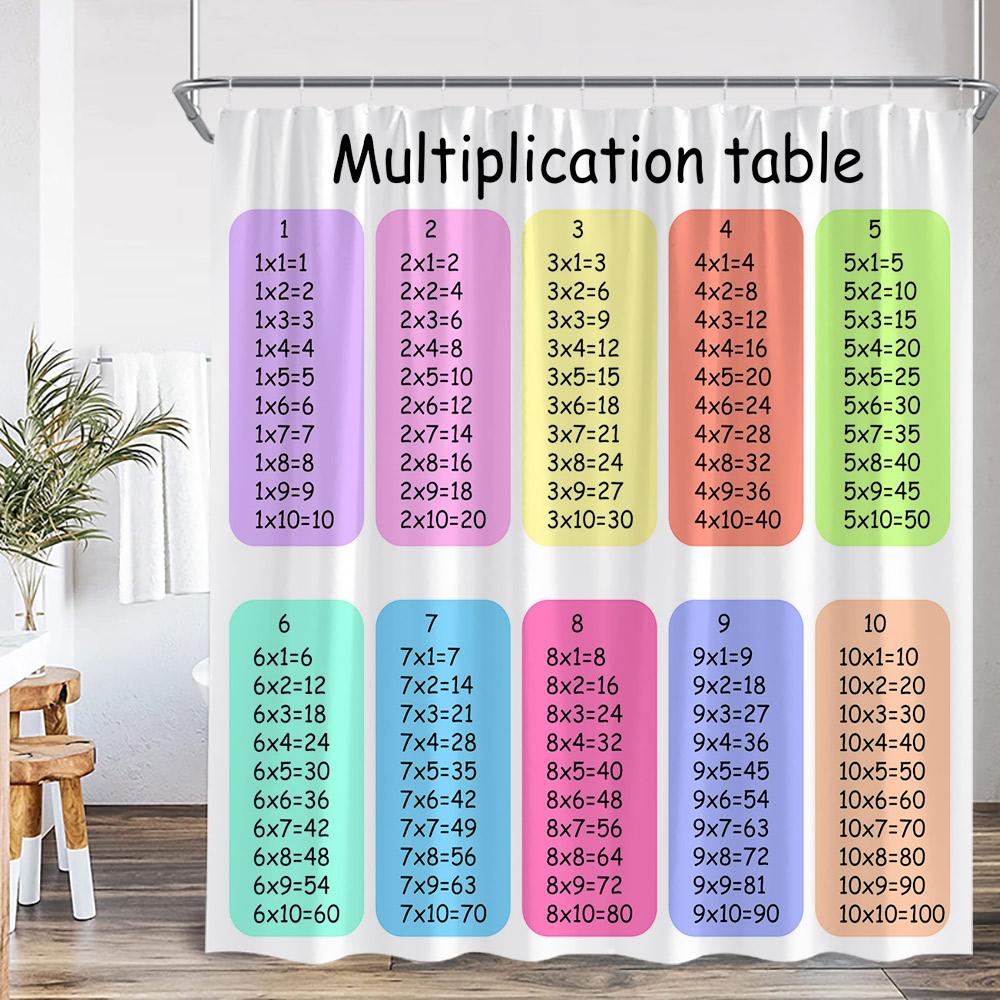 Mutiplication Table Shower Curtain Math Education Study Theme Home Decor For Bathroom Polyester Fabric Bath Curtain With Hook W60H190(CM)-1 Pcs
Mutiplication Table Shower Curtain Math Education Study Theme Home Decor For Bathroom Polyester Fabric Bath Curtain With Hook W60H190(CM)-1 Pcs