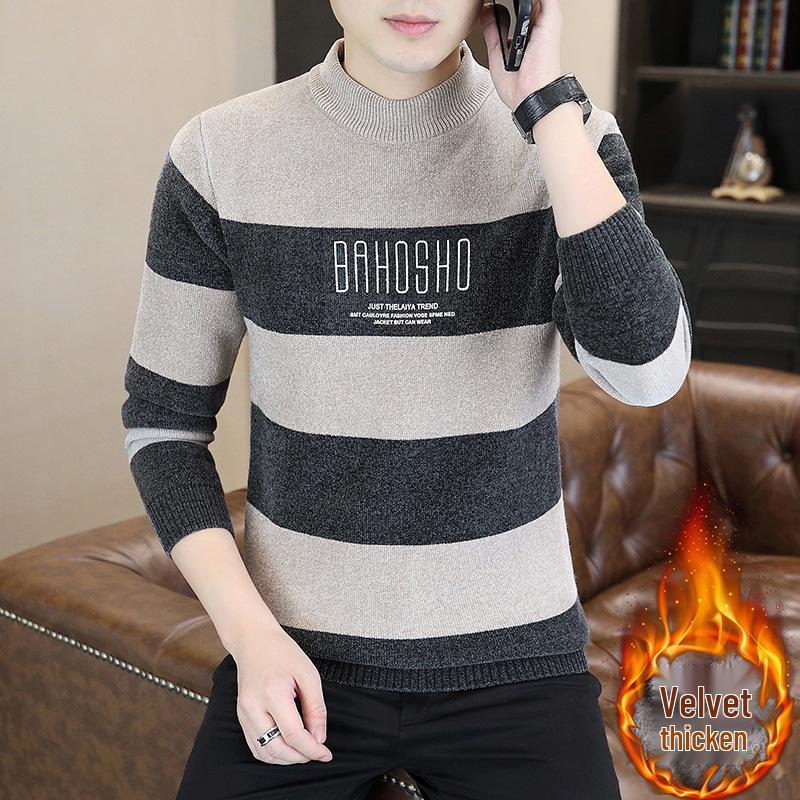 Men s Winter Thick Striped Plush Sweater - Warm Knitted Top 3XL (160~180 jin) хакі/сірий колір
Men s Winter Thick Striped Plush Sweater - Warm Knitted Top 3XL (160~180 jin) хакі/сірий колір