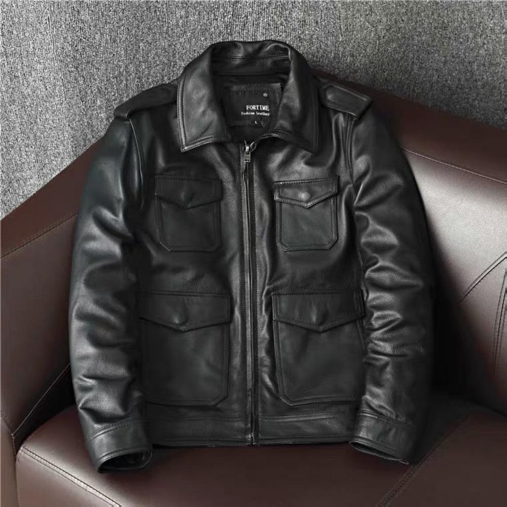 Короткая кожаная куртка с карманами из коровьей кожи первого слоя в стиле локомотива с отворотами 5XL
Короткая кожаная куртка с карманами из коровьей кожи первого слоя в стиле локомотива с отворотами 5XL