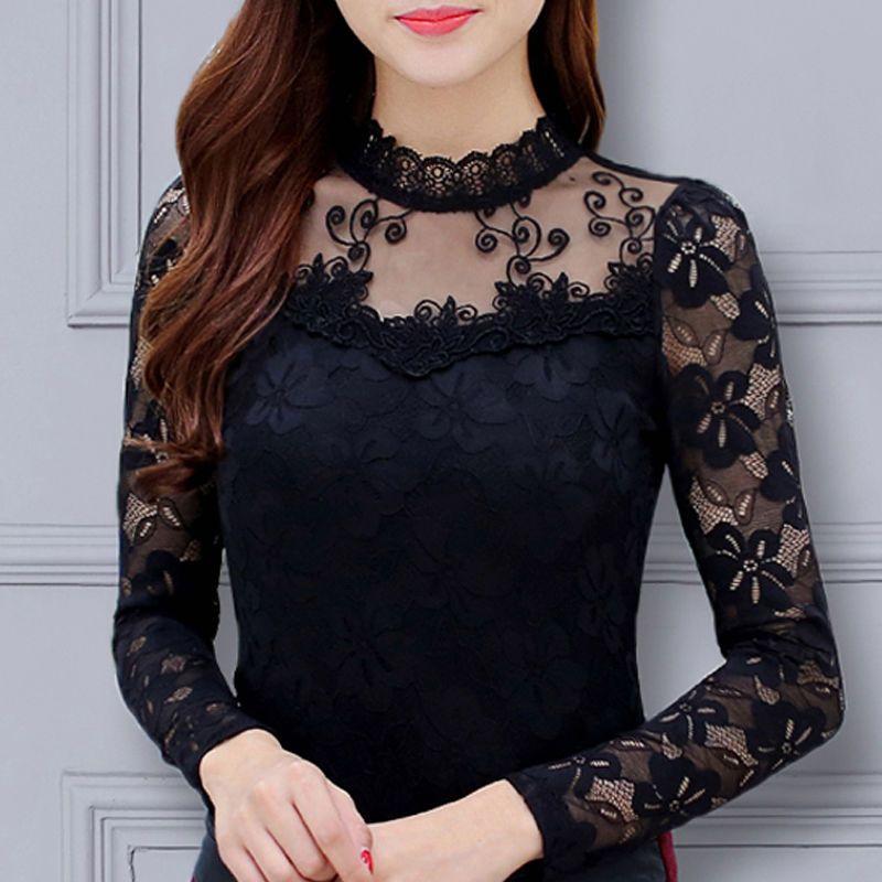 Lace Tops for Women Long Sleeve Fall Winter High Neck Mesh Blouse Slim Fit Hollow Out Casual Shirt 5XL чорний
Lace Tops for Women Long Sleeve Fall Winter High Neck Mesh Blouse Slim Fit Hollow Out Casual Shirt 5XL чорний