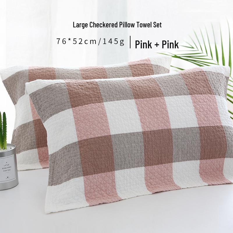 Japanese Style 3-Layer Washed Cotton Pillow Towel Pair - Pure Cotton, Wrinkled Plaid Design for Students, Adults, Couples.
Japanese Style 3-Layer Washed Cotton Pillow Towel Pair - Pure Cotton, Wrinkled Plaid Design for Students, Adults, Couples.