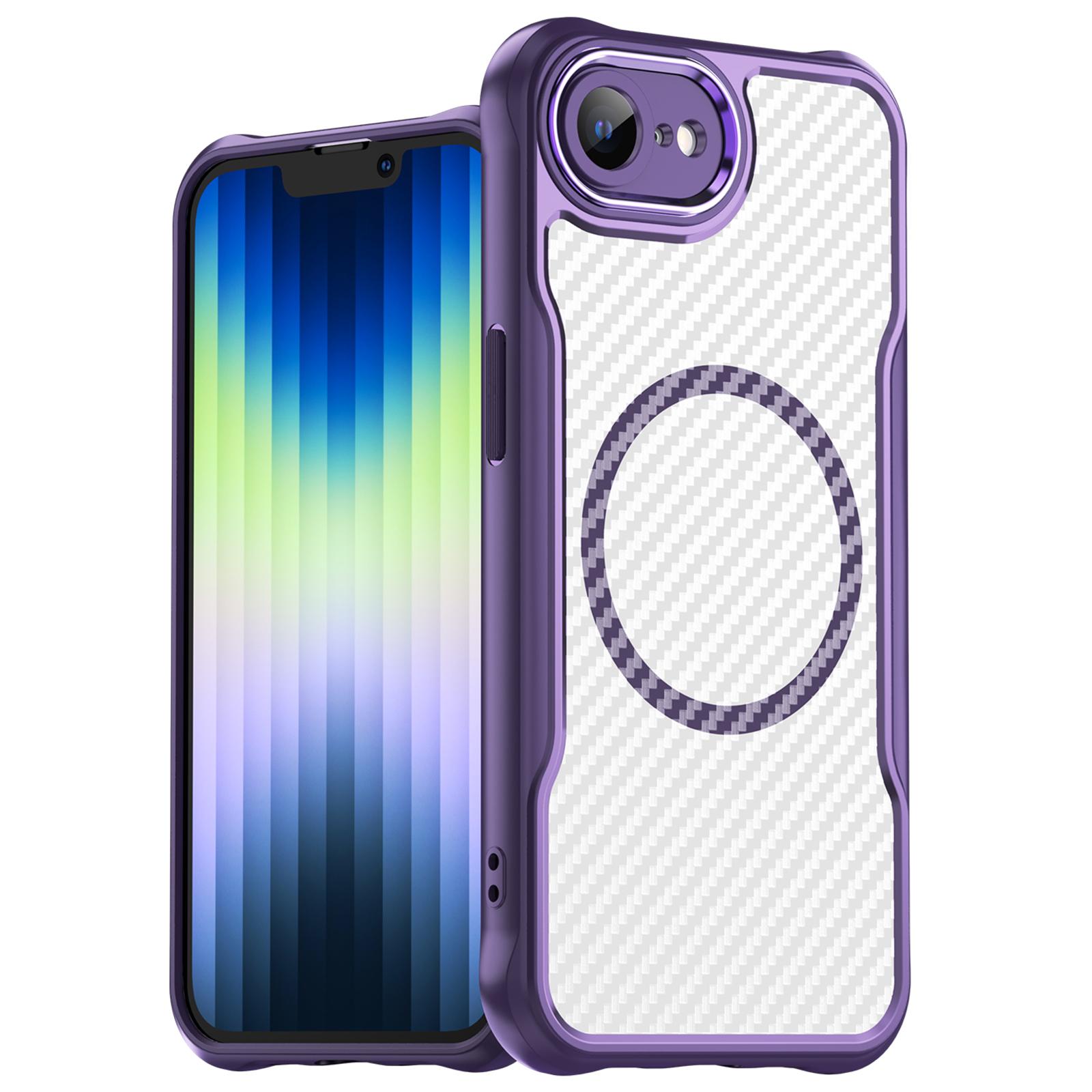 For iPhone 16e Case TPU+PC Carbon Fiber Phone Cover Compatible with MagSafe Purple
For iPhone 16e Case TPU+PC Carbon Fiber Phone Cover Compatible with MagSafe Purple