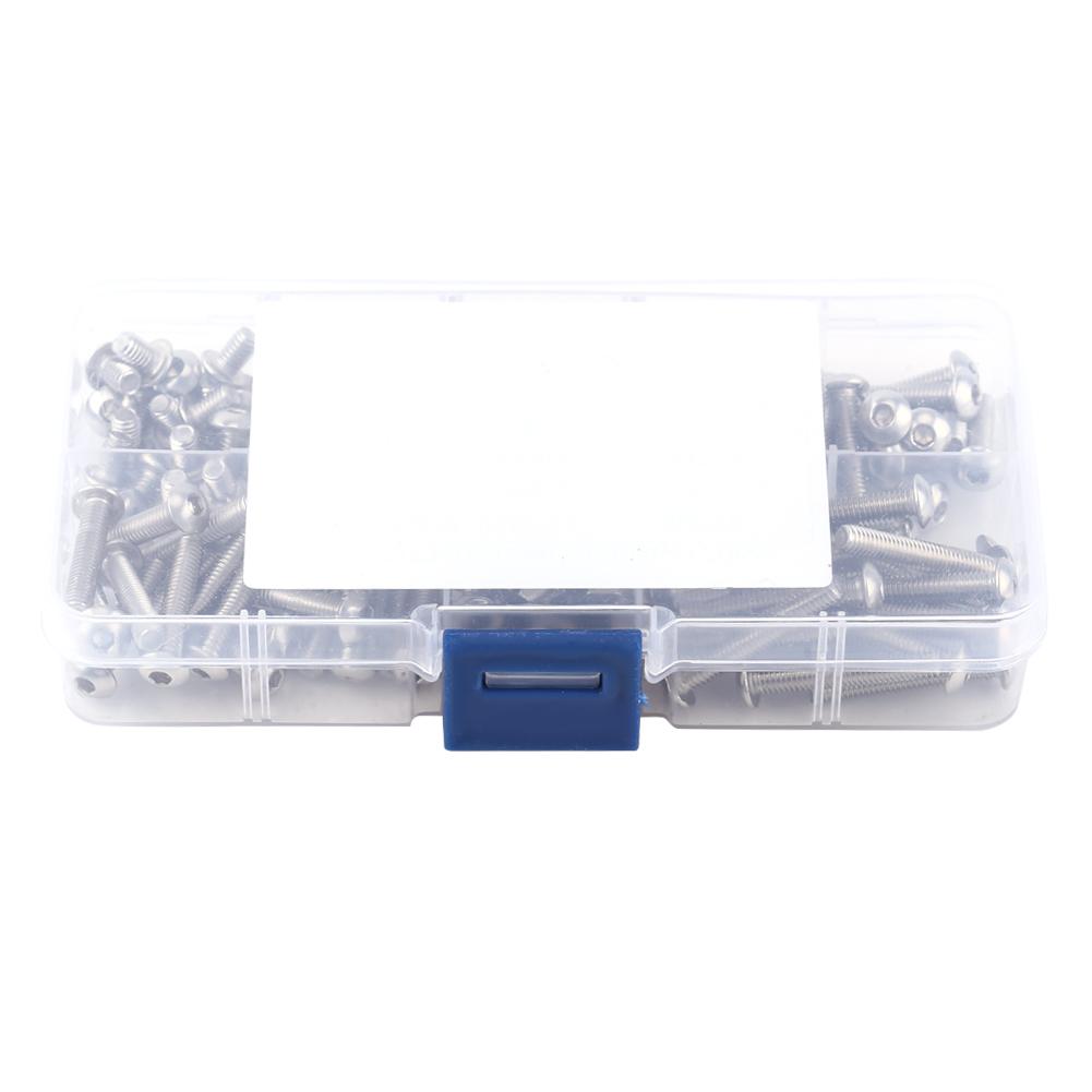 170pcs M4 Stainless Steel SS304 Hex Socket Button Head Screws Bolts and Nuts Assorted Set
170pcs M4 Stainless Steel SS304 Hex Socket Button Head Screws Bolts and Nuts Assorted Set