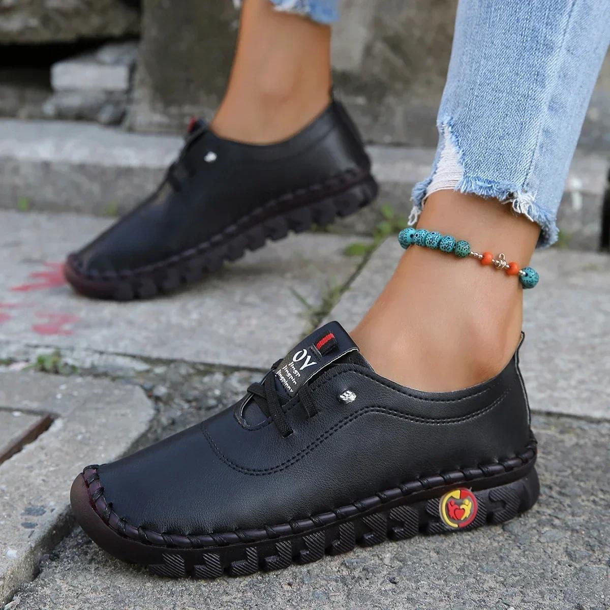 Кроссовки на платформе, женская обувь, лоферы, кожаные туфли на шнуровке, плоские, без застежек, 2024, новые осенние повседневные туфли для мам, Mujer Zapatos Chaussure Femme 43
Кроссовки на платформе, женская обувь, лоферы, кожаные туфли на шнуровке, плоские, без застежек, 2024, новые осенние повседневные туфли для мам, Mujer Zapatos Chaussure Femme 43