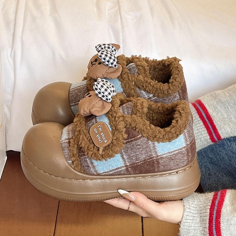 Thin Bread Shoes Platform Warm Plaid Bow Bear Non-slip Cotton Shoes for Women 41 коричневий
Thin Bread Shoes Platform Warm Plaid Bow Bear Non-slip Cotton Shoes for Women 41 коричневий