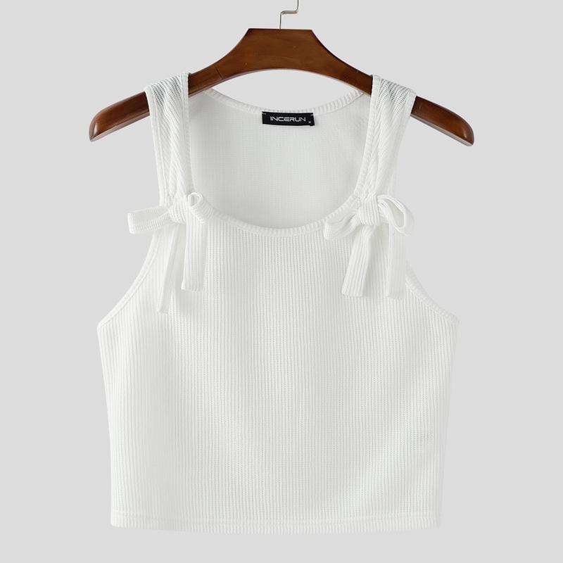 INCERUN Men U Neck Bow Knot Strap Sleeveless Rib Cropped Tank Tops 3XL
INCERUN Men U Neck Bow Knot Strap Sleeveless Rib Cropped Tank Tops 3XL