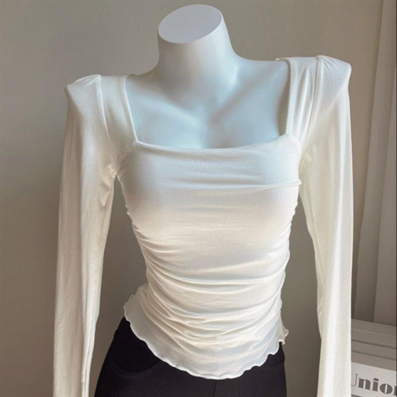 Spring Summer Women Square Neck Pleated Long Sleeved Slim Top Women Pure Desire Double Layer Thin Shirt XL білий
Spring Summer Women Square Neck Pleated Long Sleeved Slim Top Women Pure Desire Double Layer Thin Shirt XL білий