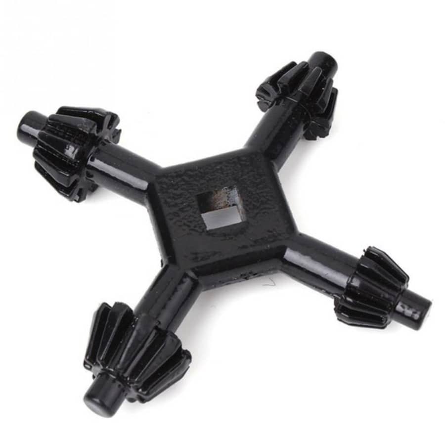 1 шт. Универсальный 4 в 1 ключ для патрона дрели с четырьмя головками, гаечный ключ для патрона дрели с электроинструментом one-size чёрный