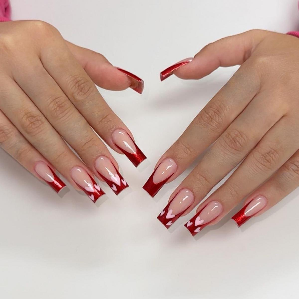 Valentine s Red Heart French Tip Nail Art Patches - Removable Press-On False Nails красный
Valentine s Red Heart French Tip Nail Art Patches - Removable Press-On False Nails красный
