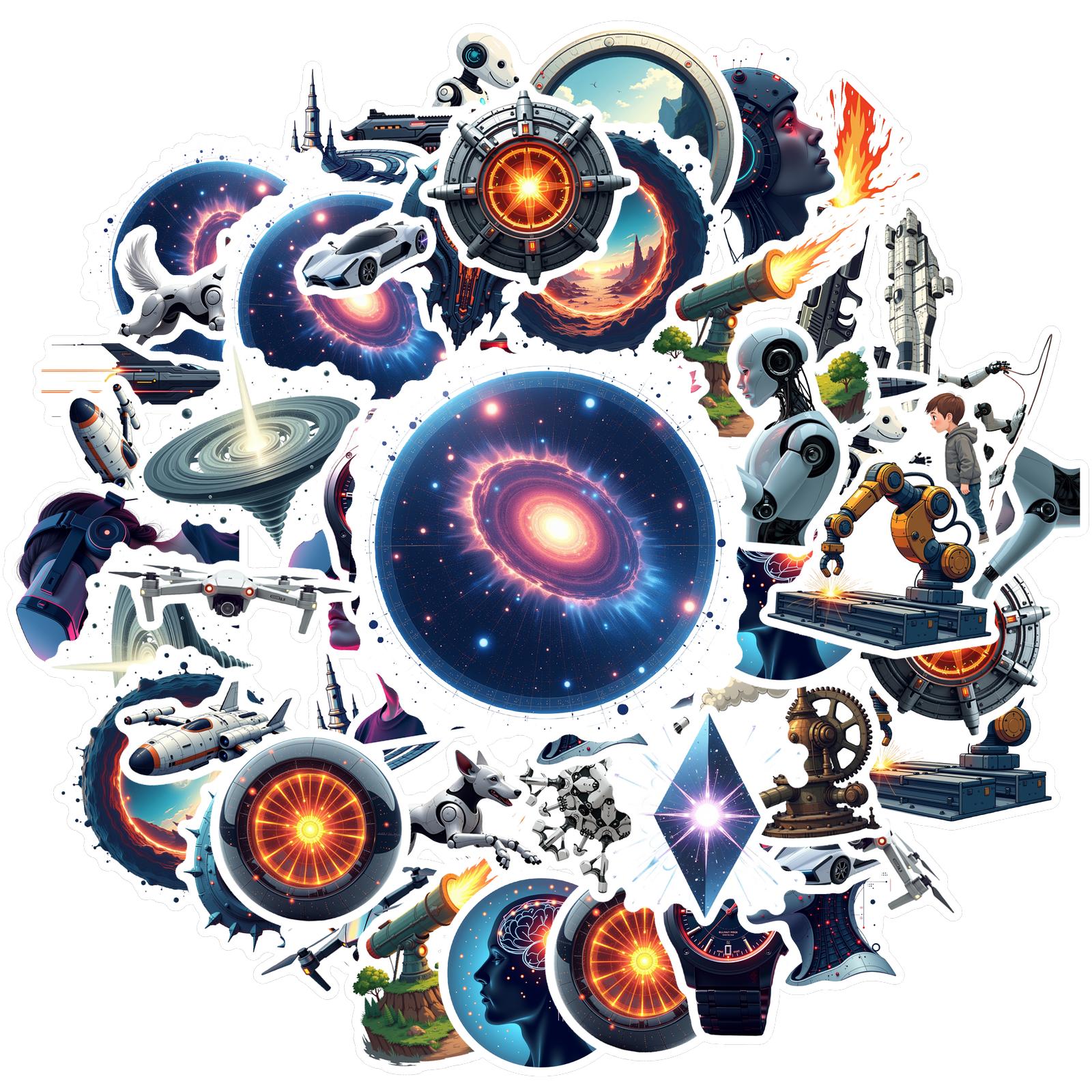 35-70pcs Futuristic Sci-Fi Stickers Explore The World Of Tech And Space Stationery Sticker Reward Diy Luggage Skateboard
35-70pcs Futuristic Sci-Fi Stickers Explore The World Of Tech And Space Stationery Sticker Reward Diy Luggage Skateboard