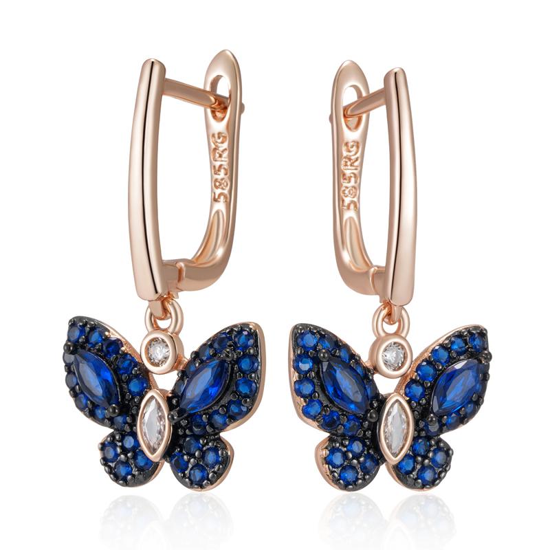 Blue Natural Zircon Butterfly Drop Earrings For Women Rose Gold And Black Plating Animal Daily Fine Punk Jewelry
Blue Natural Zircon Butterfly Drop Earrings For Women Rose Gold And Black Plating Animal Daily Fine Punk Jewelry