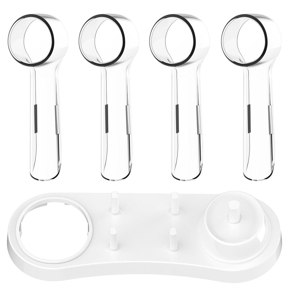 Toothbrush Stand Base and 4 Pcs Replacement Brush Head Dustproof Protective Covers Compatible with Oral B Electric Toothbrushes
Toothbrush Stand Base and 4 Pcs Replacement Brush Head Dustproof Protective Covers Compatible with Oral B Electric Toothbrushes