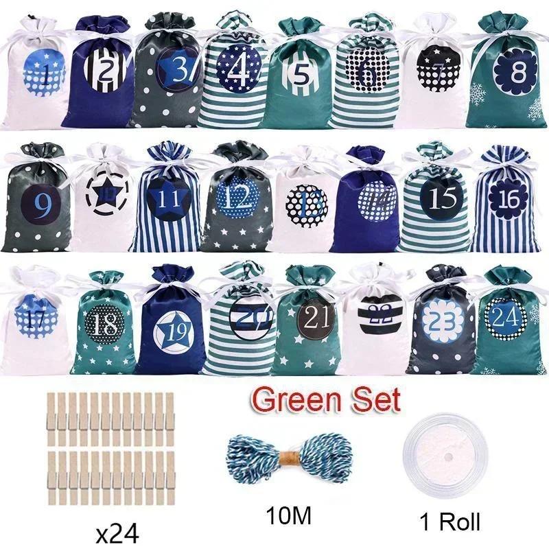 Drawstring Christmas Advent Calendar Gift Bags 24pcs Set Reusable Hanging Bag for Holiday Countdown Halloween Candy Storage Noël 10x15cm зелений
Drawstring Christmas Advent Calendar Gift Bags 24pcs Set Reusable Hanging Bag for Holiday Countdown Halloween Candy Storage Noël 10x15cm зелений