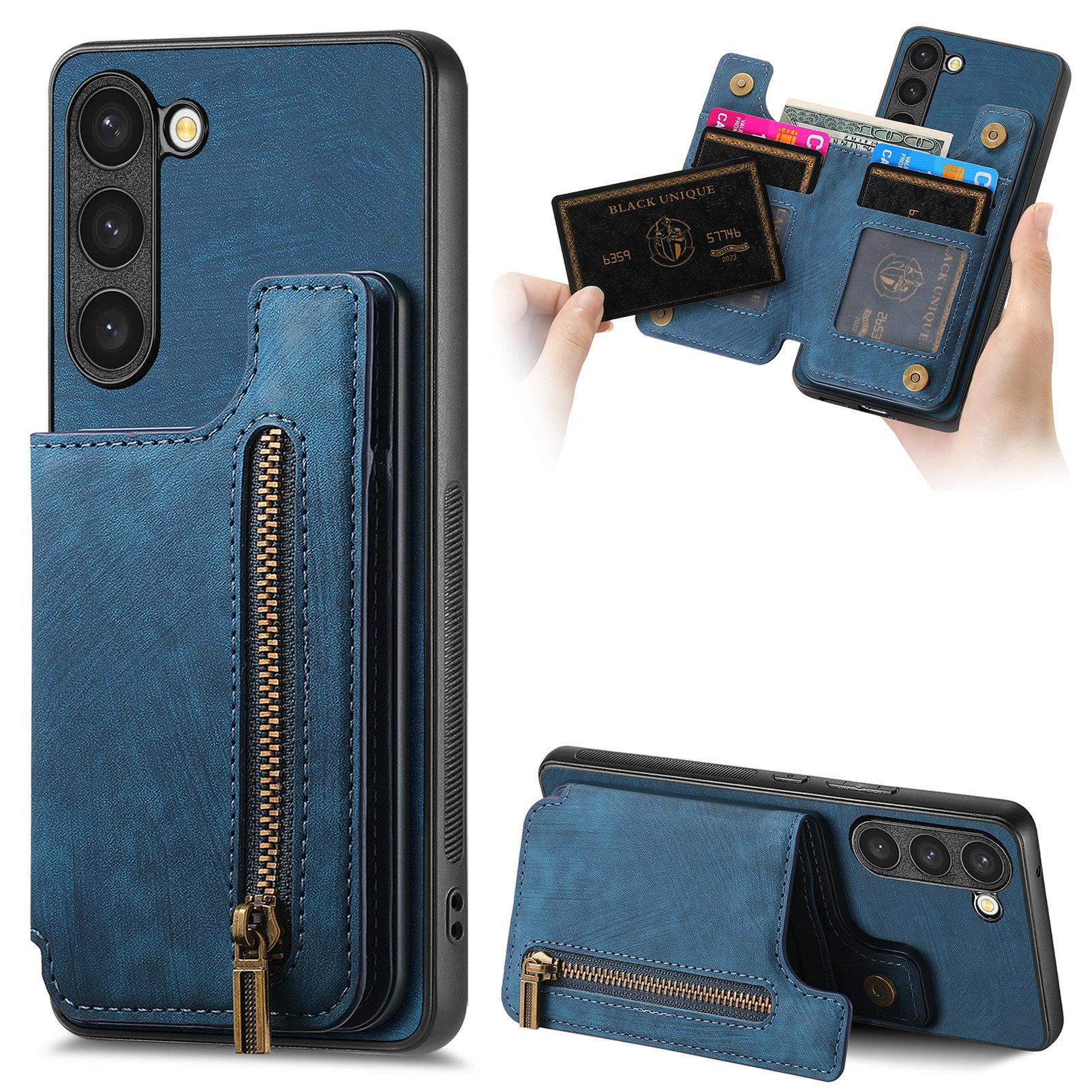 D15 Чехол-подставка для Samsung Galaxy S23 Ретро PU+TPU Чехол для телефона с кошельком на молнии Blue
D15 Чехол-подставка для Samsung Galaxy S23 Ретро PU+TPU Чехол для телефона с кошельком на молнии Blue