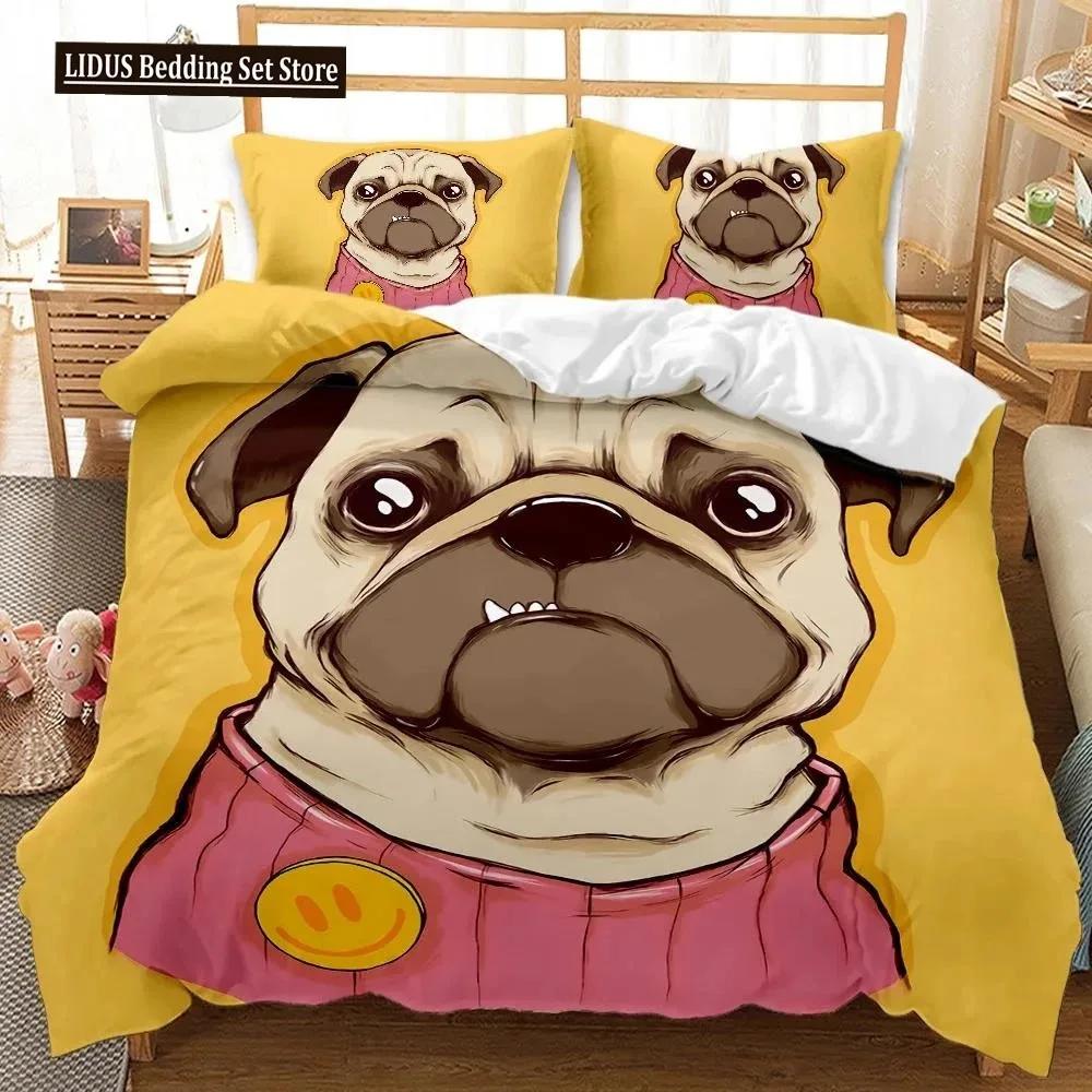 Dog Duvet Cover Set Lovely Pug Dog With Gun Bedding Set For Kids Teens Cartoon Pet Double Queen King Size Polyester Quilt Cover EU Single(135*200cm)3pcs
Dog Duvet Cover Set Lovely Pug Dog With Gun Bedding Set For Kids Teens Cartoon Pet Double Queen King Size Polyester Quilt Cover EU Single(135*200cm)3pcs
