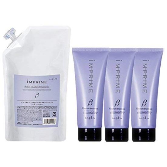 Napla Implime Silky Moisture Beta Шампунь 700 мл Запасной блок Уход 200 г x 3 Набор +
Napla Implime Silky Moisture Beta Шампунь 700 мл Запасной блок Уход 200 г x 3 Набор +
