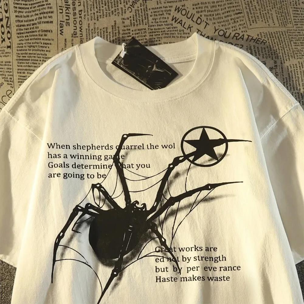 Y2K Korean Streetwear Spider Graphic Acubi Harajuku Egirl Grunge Aesthetic Round Neck Trendy Short sleeved Top Womens Clothing 4XL
Y2K Korean Streetwear Spider Graphic Acubi Harajuku Egirl Grunge Aesthetic Round Neck Trendy Short sleeved Top Womens Clothing 4XL