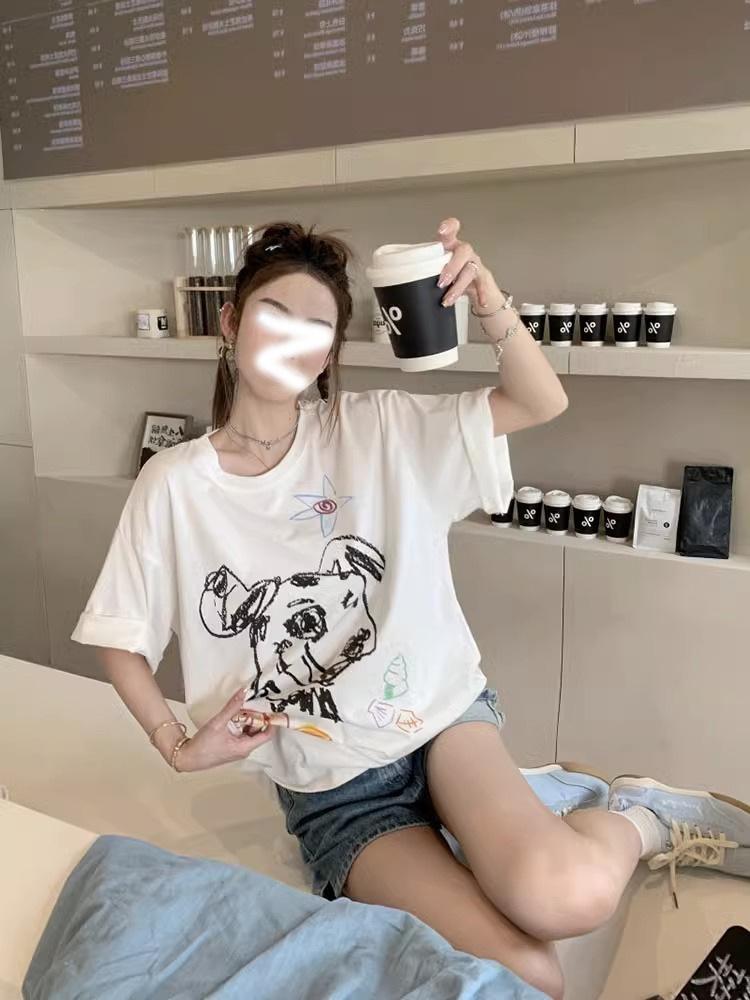 Homemade funny cartoon dog graffiti cotton printing short-sleeved T-shirt women s 2025 summer new loose trendy ns S білий
Homemade funny cartoon dog graffiti cotton printing short-sleeved T-shirt women s 2025 summer new loose trendy ns S білий