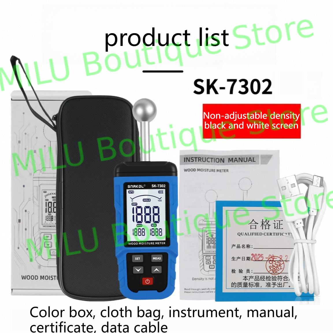 SNAKOL Pinless Wood Moisture Meter Digital Hygrometer Non-contact Timber Damp Detector Wall Humidity Tester Type-C Rechargeable
SNAKOL Pinless Wood Moisture Meter Digital Hygrometer Non-contact Timber Damp Detector Wall Humidity Tester Type-C Rechargeable
