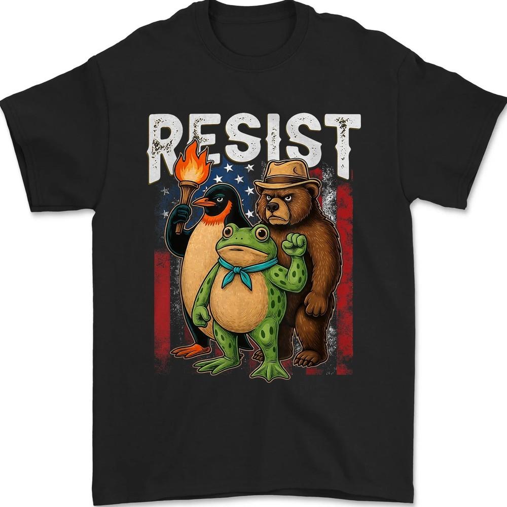 Penguin Frog Bear Resist Protest Against Tariffs Unisex T-Shirt 3XL
Penguin Frog Bear Resist Protest Against Tariffs Unisex T-Shirt 3XL