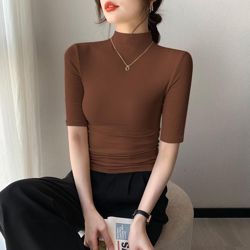 Женская рубашка с полувысоким воротником в рубчик: Рукава средней длины, высокая эластичность, идеально подходит для осени/зимы. XXL кофейный
Женская рубашка с полувысоким воротником в рубчик: Рукава средней длины, высокая эластичность, идеально подходит для осени/зимы. XXL кофейный