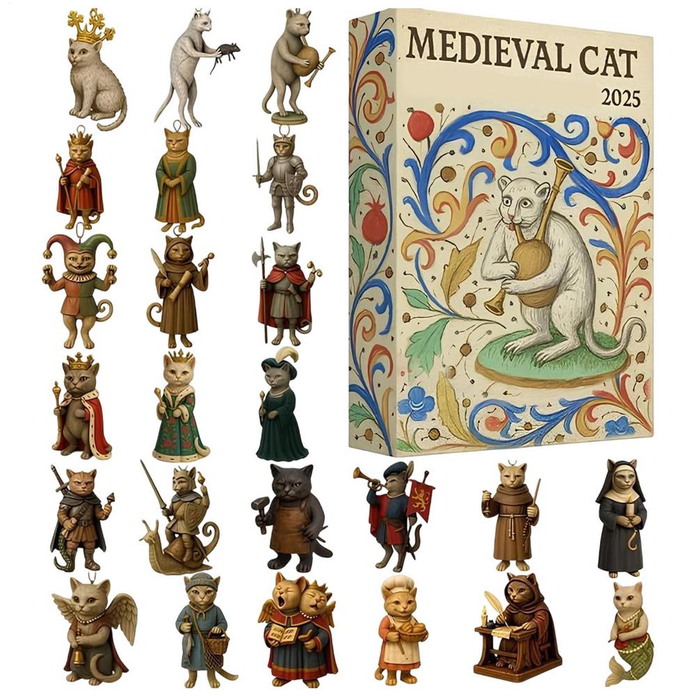 Christmas Cat Ornament Countdown 24 Day Medieval Theme Flat Toy Countdown To Christmas Calendar for Kids Toddler Teen Adult Boy L
Christmas Cat Ornament Countdown 24 Day Medieval Theme Flat Toy Countdown To Christmas Calendar for Kids Toddler Teen Adult Boy L
