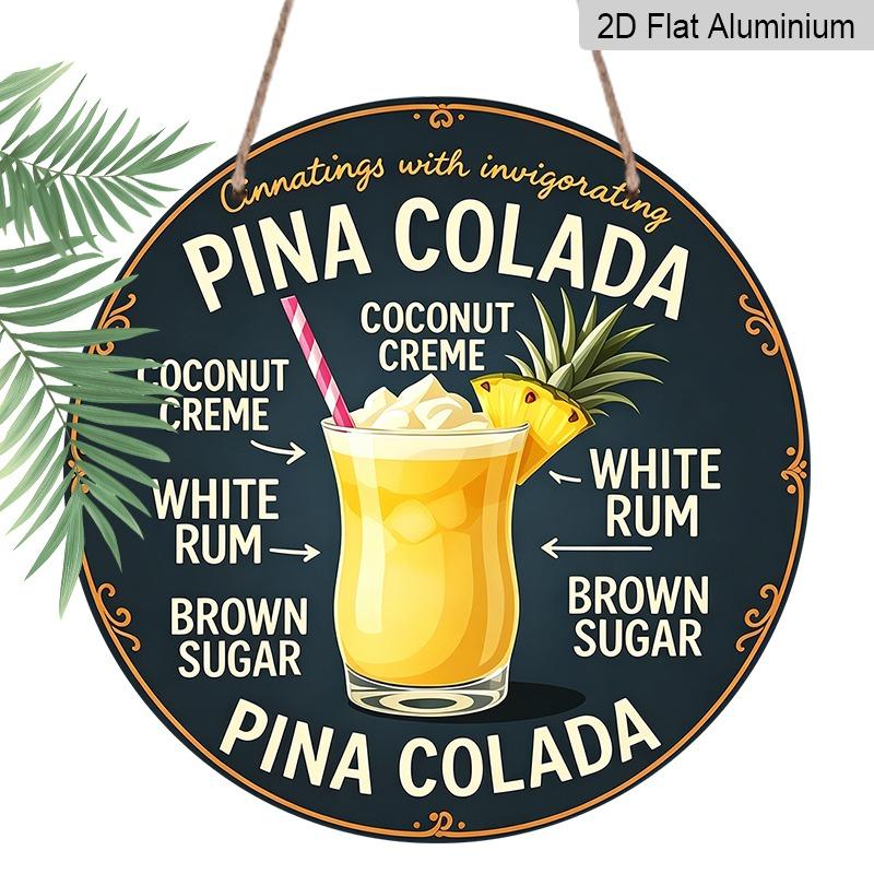 2D Flat, Retro-style High-end Aluminum Wall Decoration, Available in Various Sizes. Pineapple Cocktail Design. Suitable for Indoor and Outdoor 20*20cm
2D Flat, Retro-style High-end Aluminum Wall Decoration, Available in Various Sizes. Pineapple Cocktail Design. Suitable for Indoor and Outdoor 20*20cm