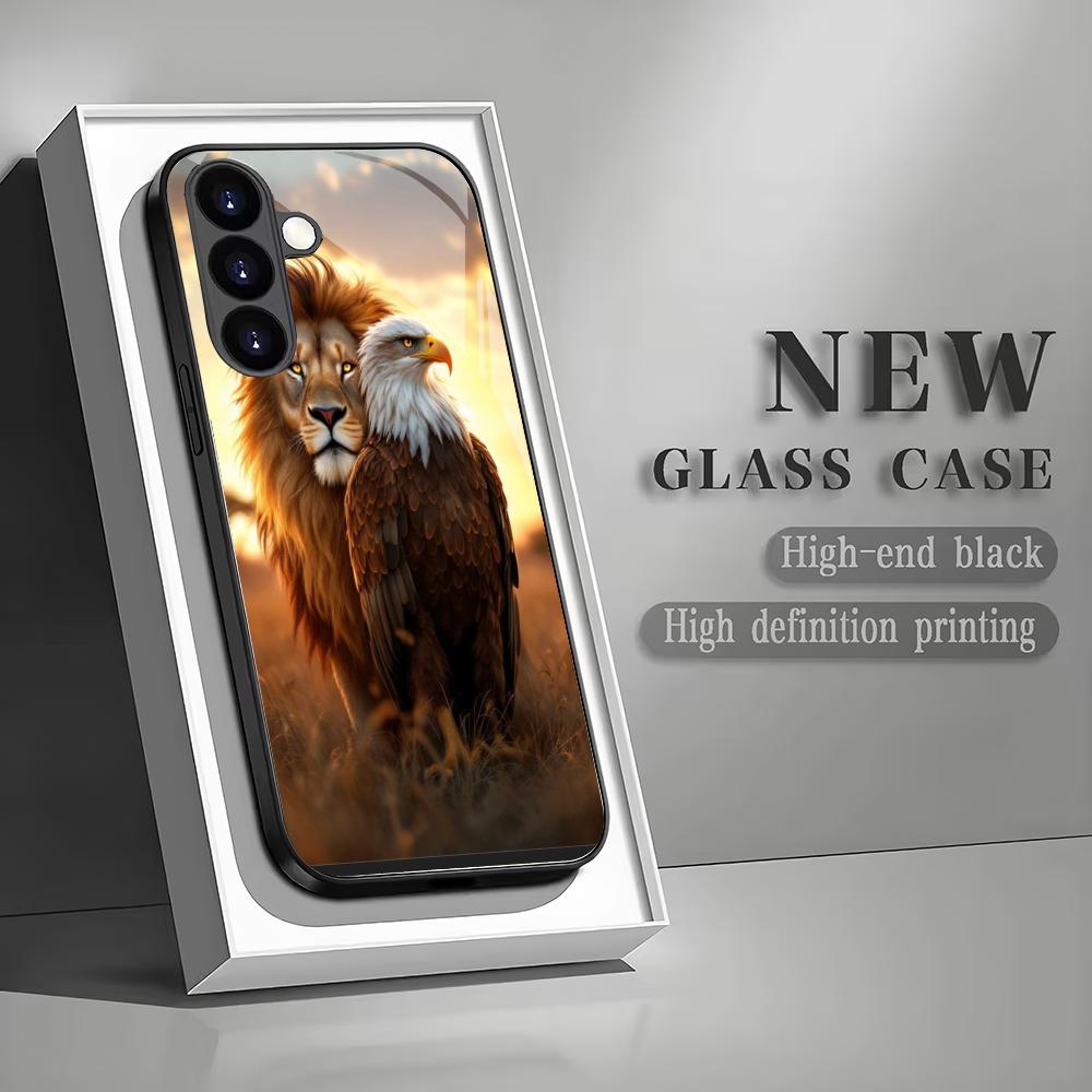 Lion Eagle Pattern Tempered Glass Phone Case Suitable for Samsung Galaxy S26 S25 S24 S22 S21 S20 FE/Ultra/Plus Scratch resistant GalaxyS26Ultra
Lion Eagle Pattern Tempered Glass Phone Case Suitable for Samsung Galaxy S26 S25 S24 S22 S21 S20 FE/Ultra/Plus Scratch resistant GalaxyS26Ultra