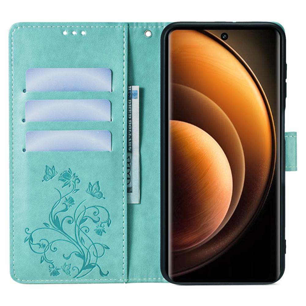 For vivo X100 5G Wallet Case Butterfly Imprinted PU Leather Wrist Strap Phone Cover Green
For vivo X100 5G Wallet Case Butterfly Imprinted PU Leather Wrist Strap Phone Cover Green