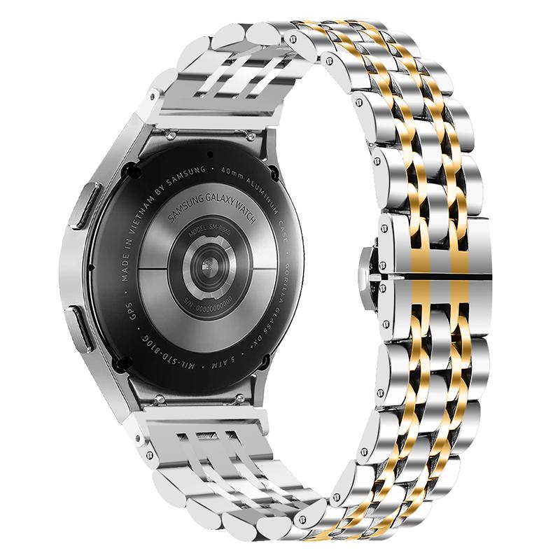 For Samsung Galaxy Watch4 Active 40mm/44mm/Watch4 Classic 42mm/46mm Stainless Steel Replacement Band 7 Beads Watch Bracelet Strap Silver/Gold
For Samsung Galaxy Watch4 Active 40mm/44mm/Watch4 Classic 42mm/46mm Stainless Steel Replacement Band 7 Beads Watch Bracelet Strap Silver/Gold